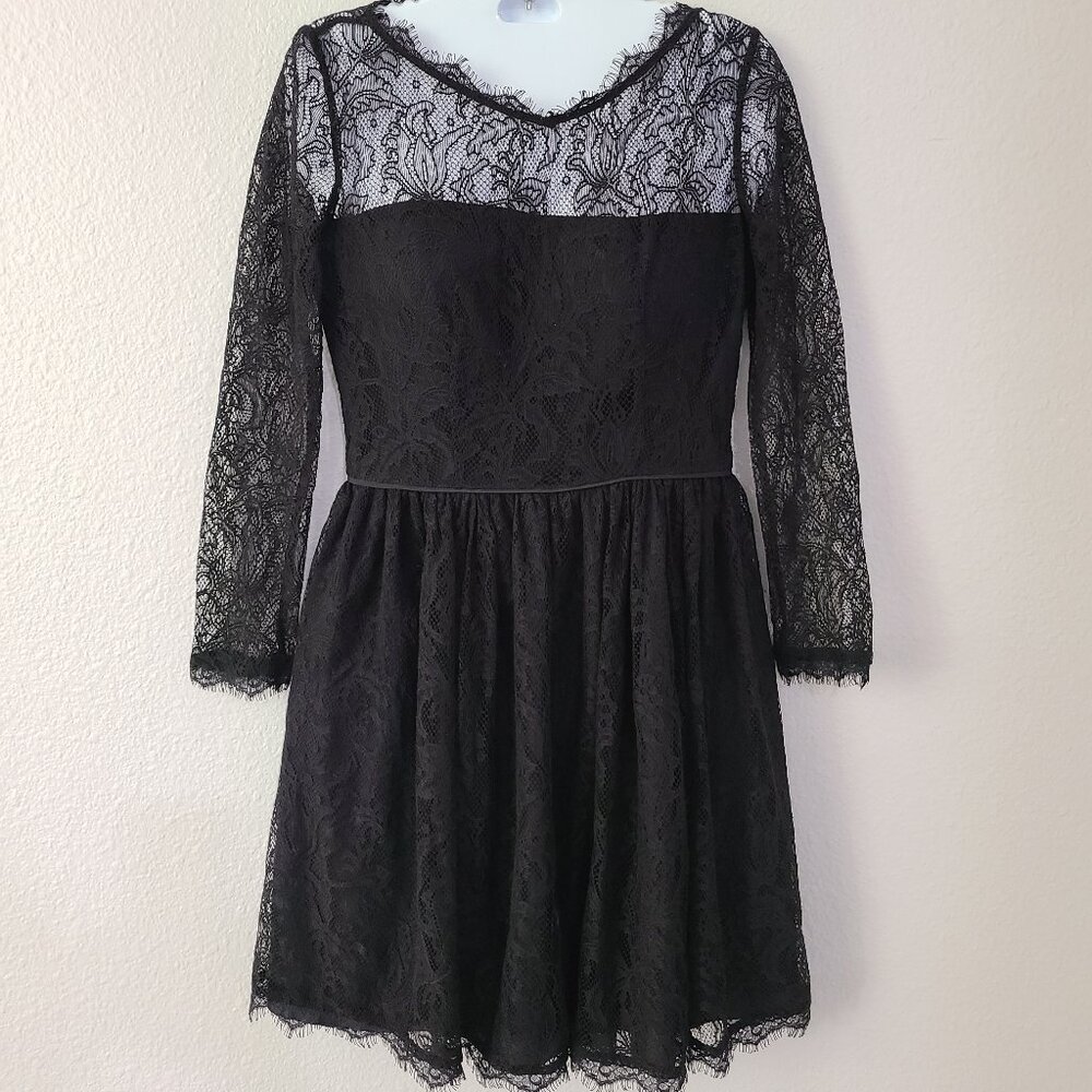 Juicy Couture women's long sleeve black laced dress whimsigoth academia size 0